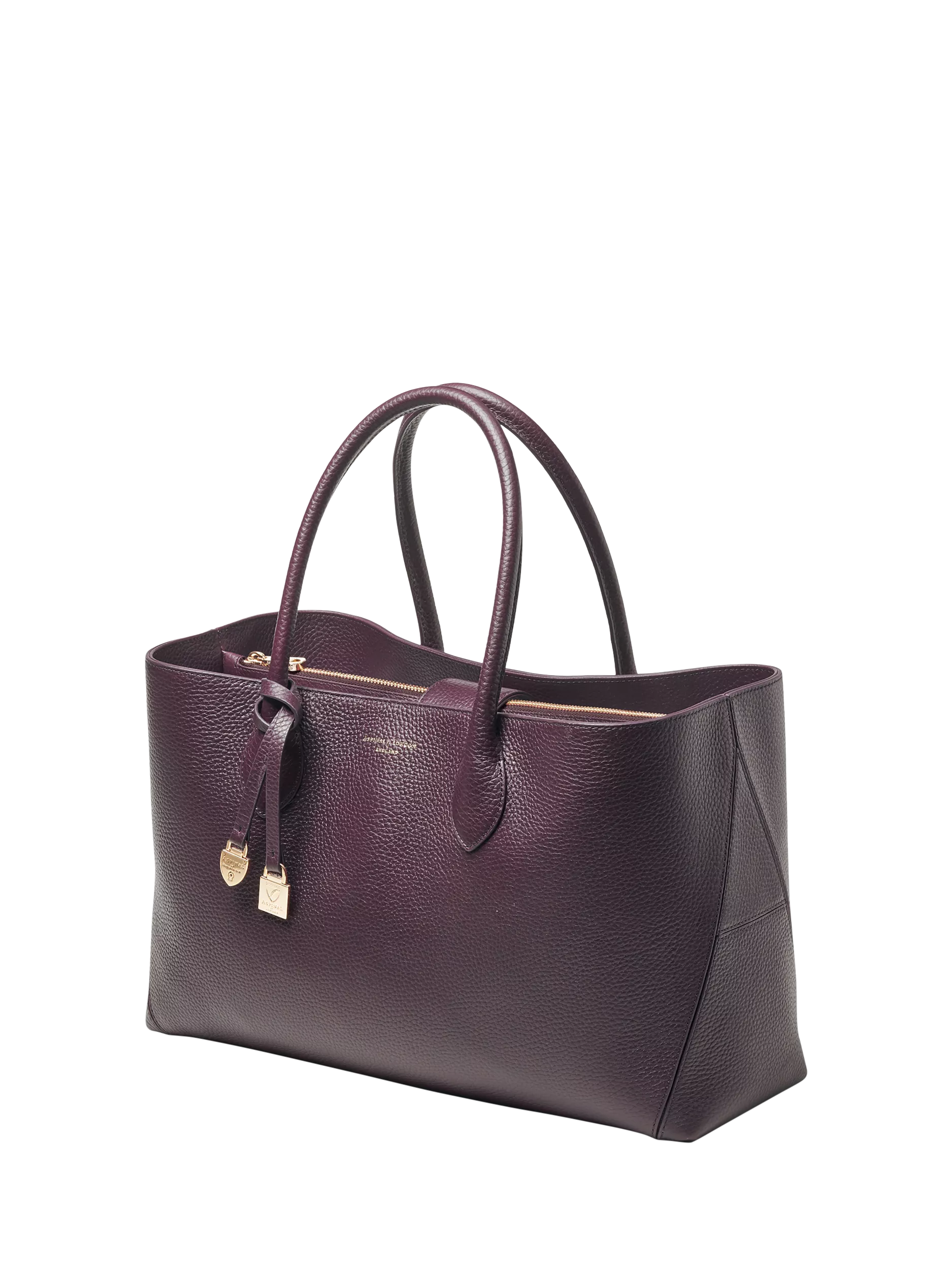 Aspinal of London leather tote bag with Bee charms (British brand)