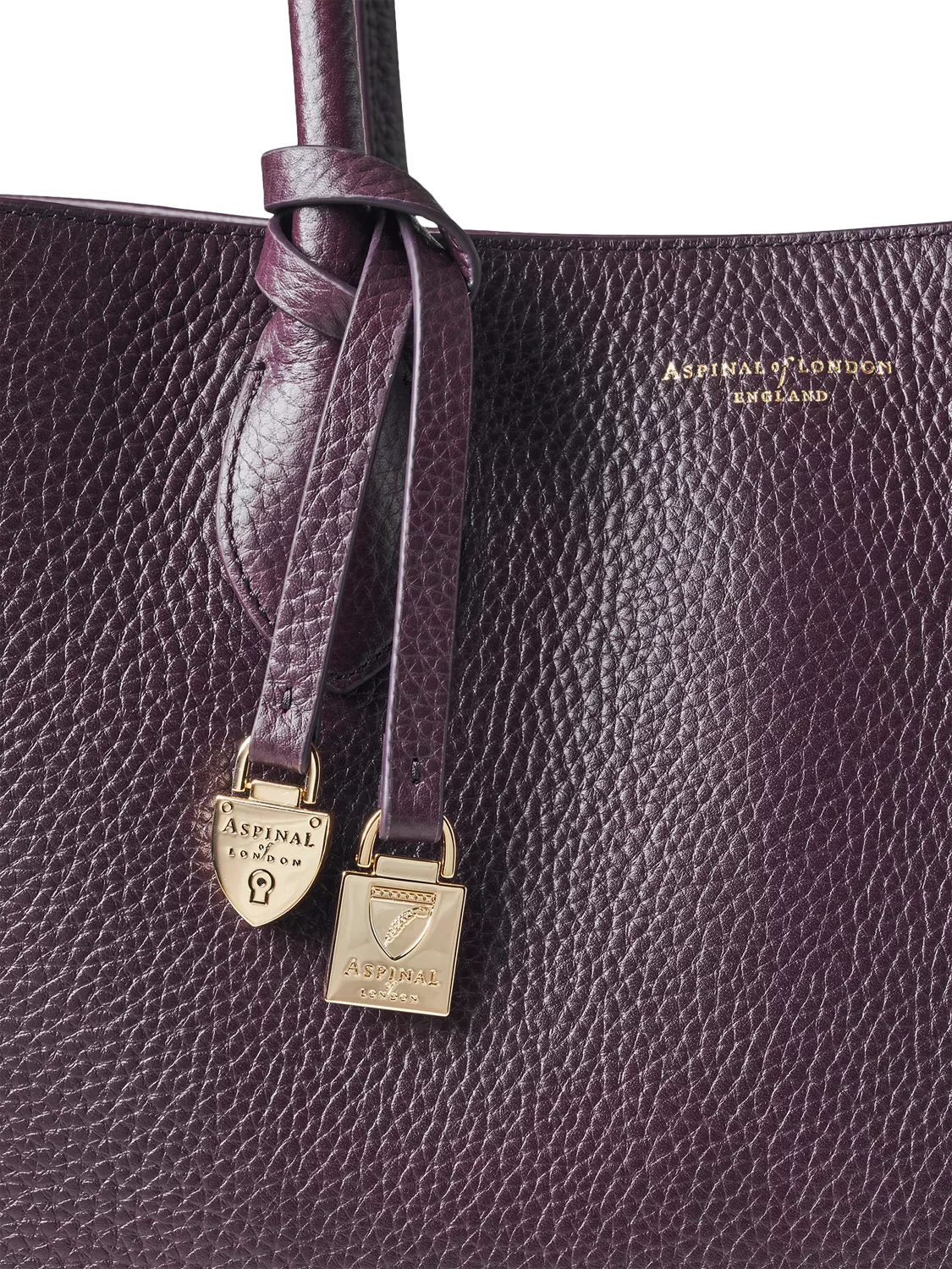 Aspinal of London leather tote bag with Bee charms (British brand)