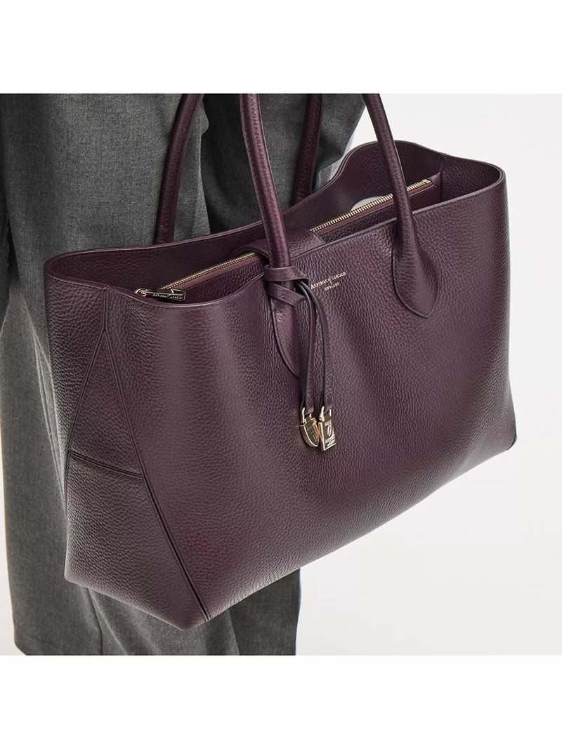 Aspinal of London leather tote bag with Bee charms (British brand)