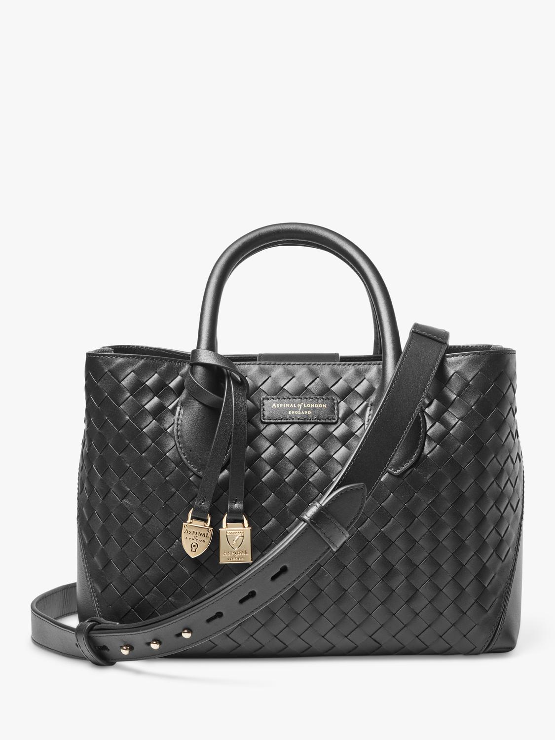 Aspinal of London woven leather midi tote bag (British brand)