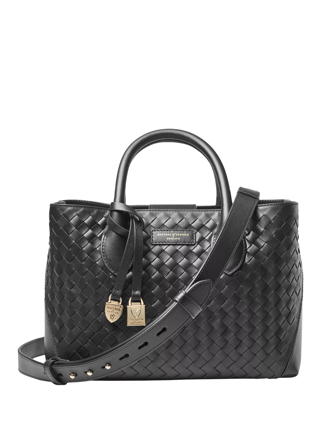 Aspinal of London Woven Leather Midi Tote Bag