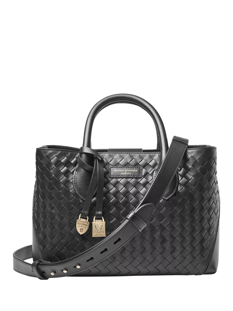 Aspinal of London Woven Leather Midi Tote Bag