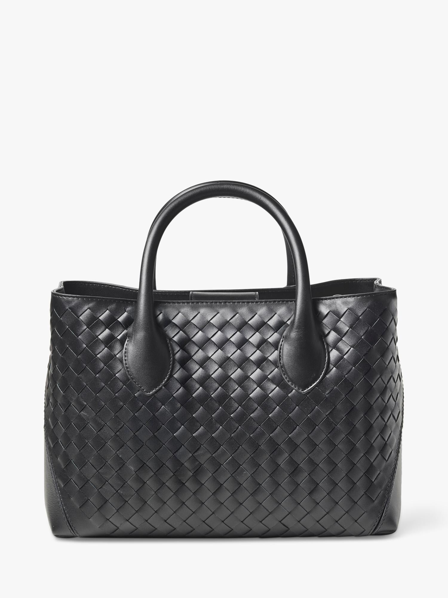 Aspinal of London woven leather midi tote bag (British brand)