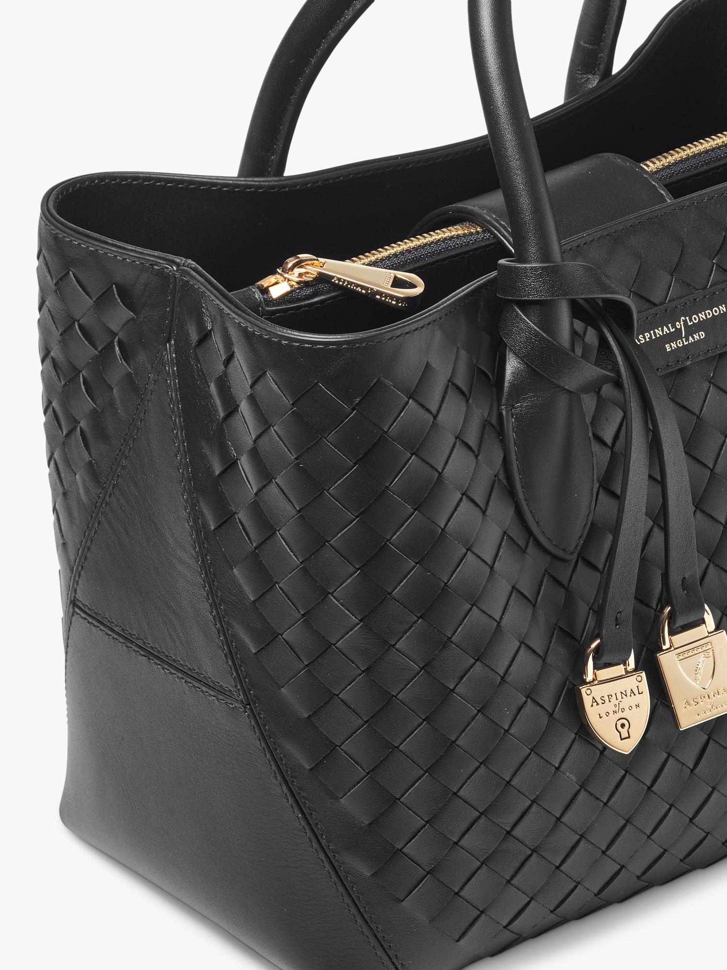 Aspinal of London woven leather midi tote bag (British brand)