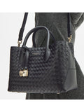 Aspinal of London woven leather midi tote bag (British brand)
