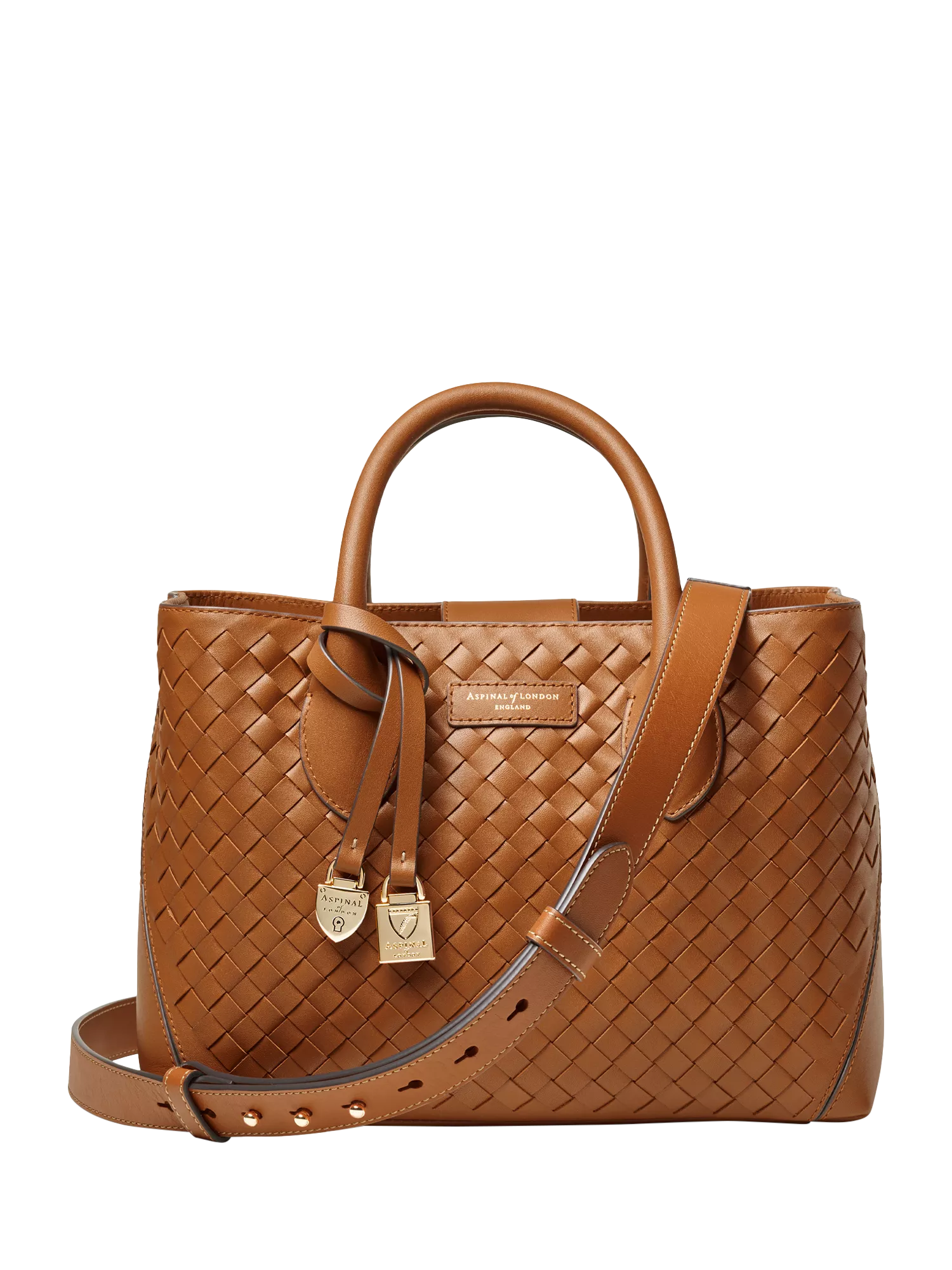 Aspinal of London Woven Leather Midi Tote Bag