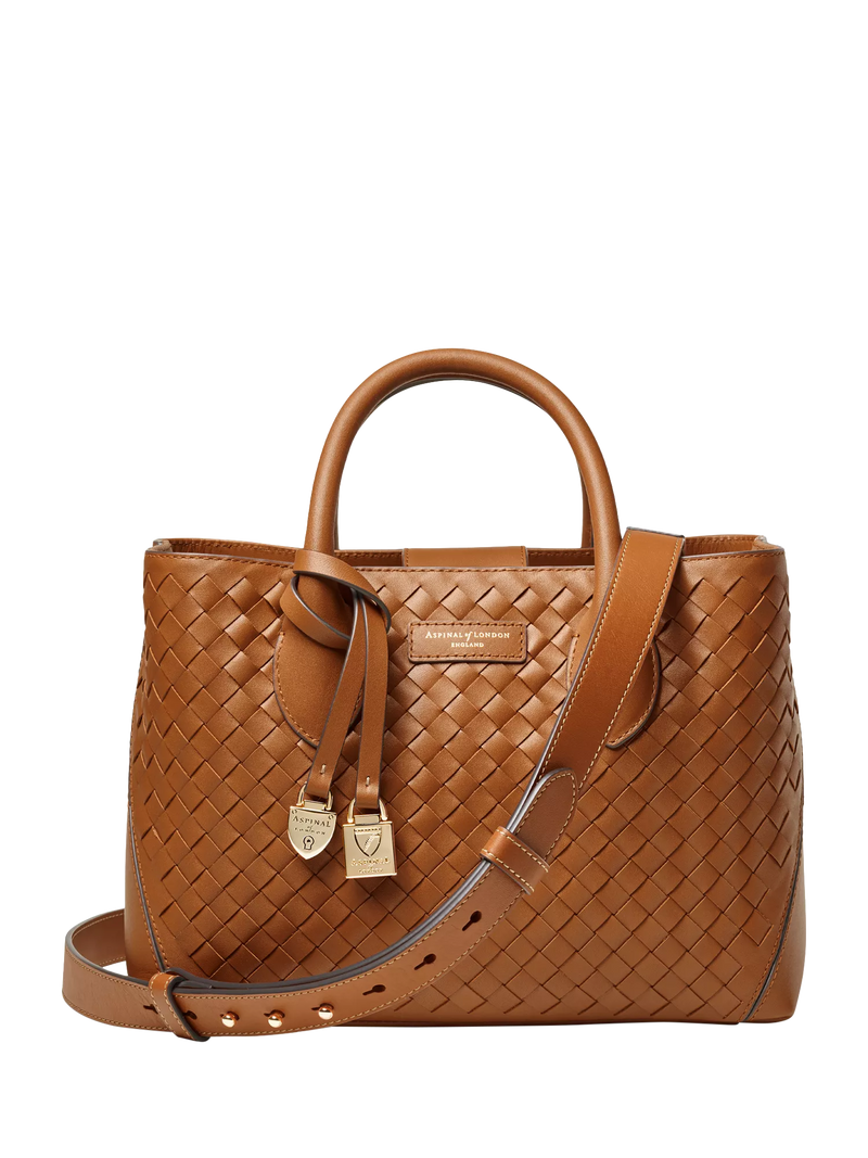 Aspinal of London Woven Leather Midi Tote Bag