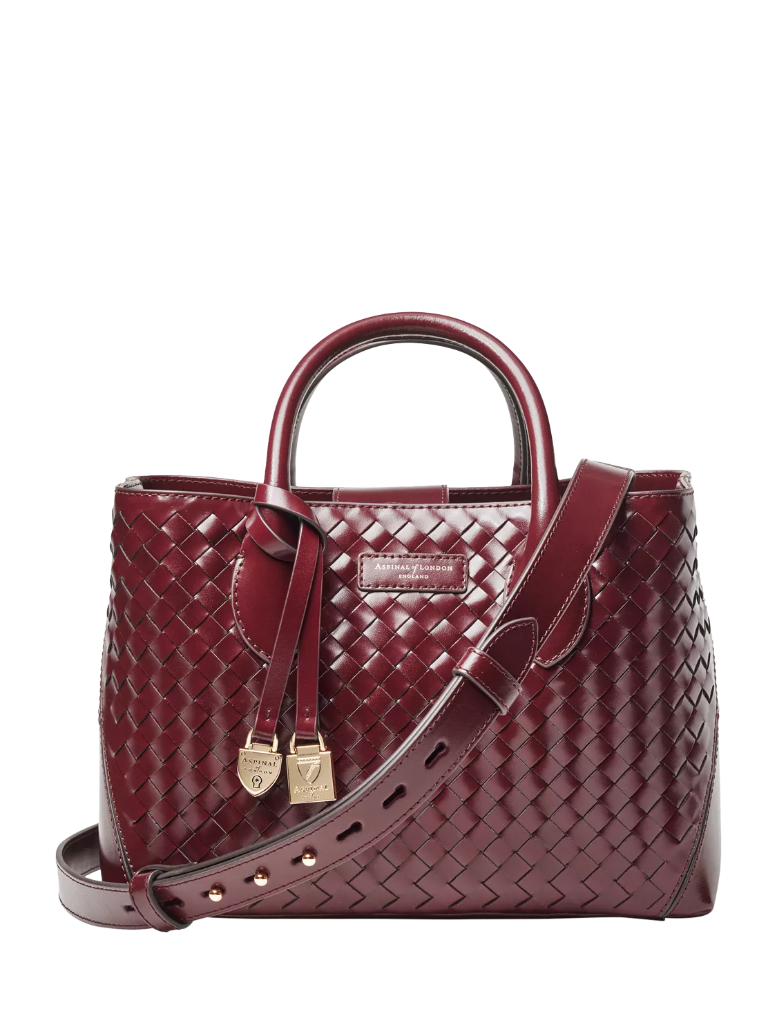 Aspinal of London woven leather midi tote bag (British brand)