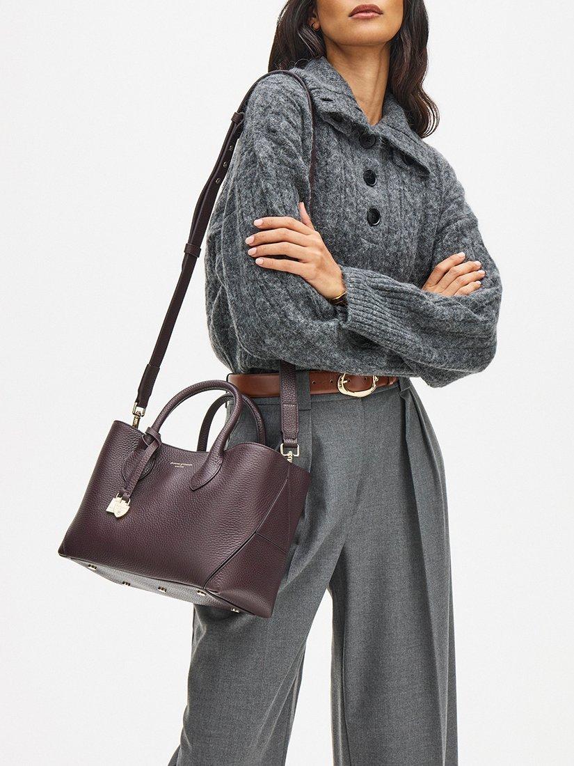 Aspinal of London Navy Midi tote bag, imported from the UK