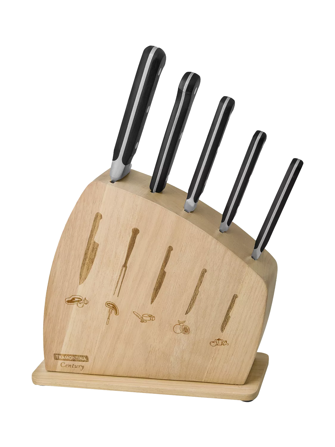 Tramontina Century Oak 6-piece knife block set (British brand)