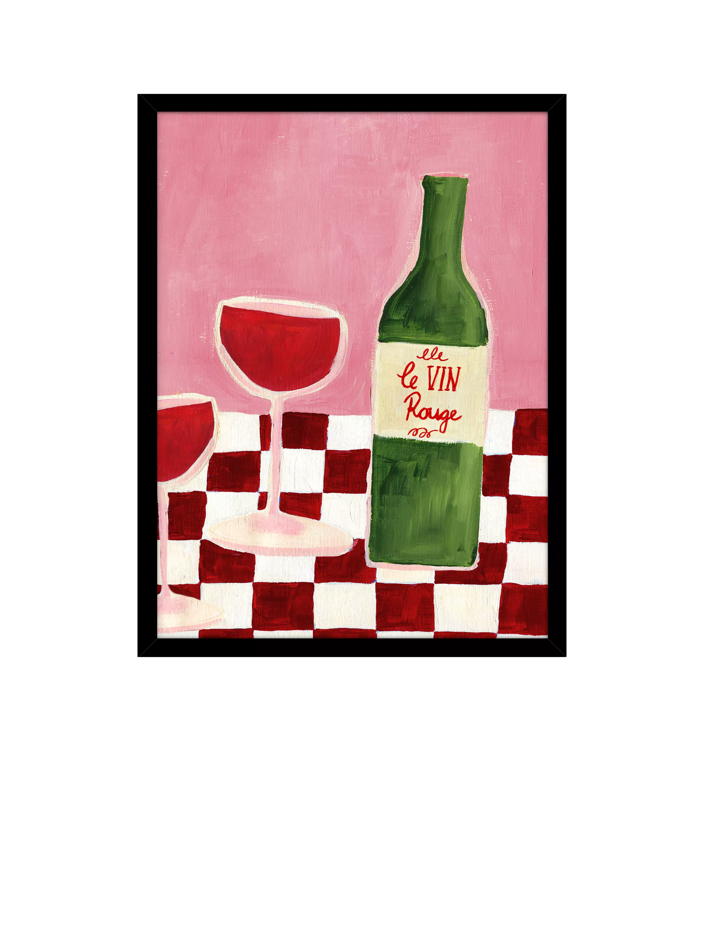 John Lewis Emily Daborn Le Vin Rouge framed print 42x32cm pink multi - British product
