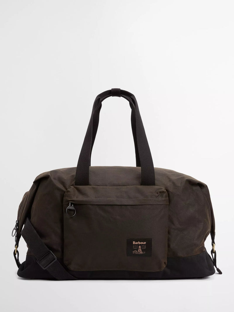 Barbour waxed cotton holdall Olive/Black, UK version