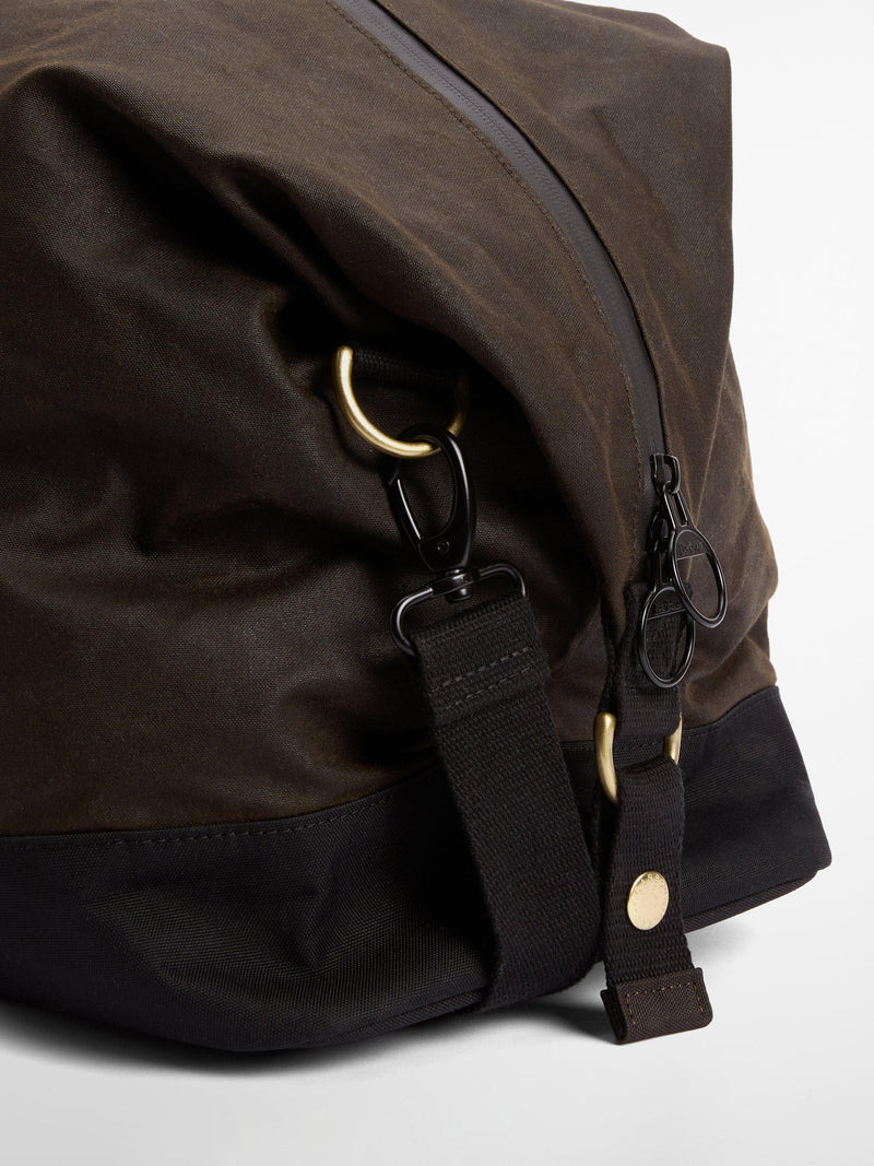 Barbour waxed cotton holdall Olive/Black, UK version