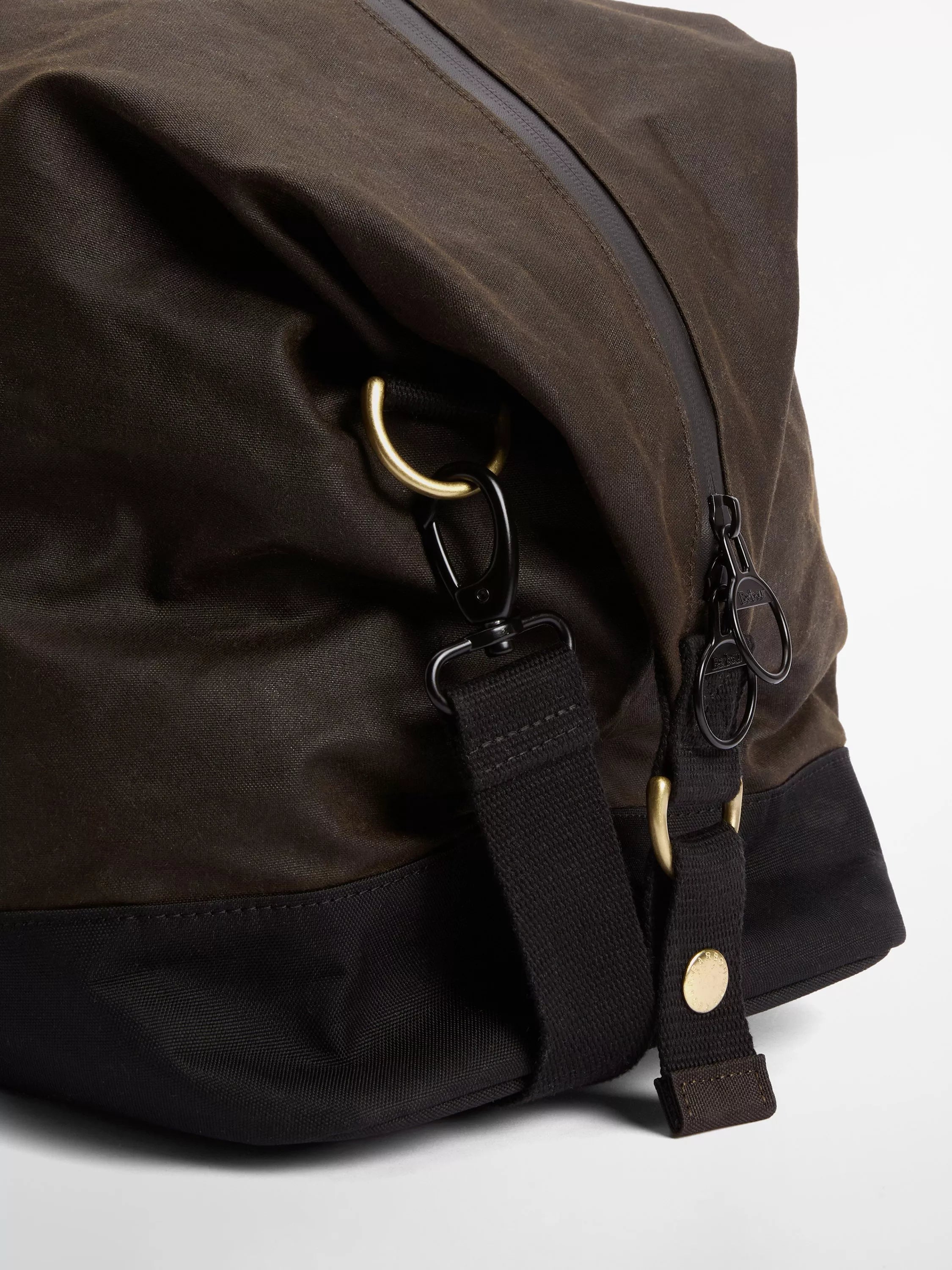 Barbour waxed cotton holdall Olive/Black, UK version