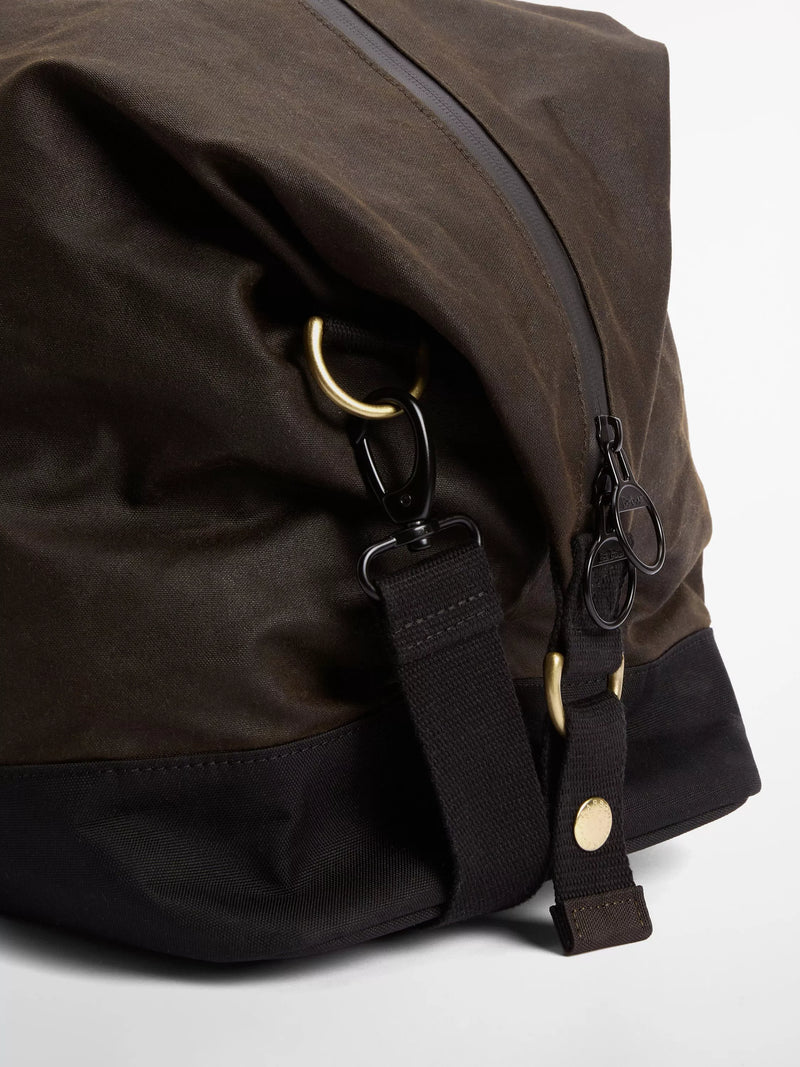 Barbour waxed cotton holdall Olive/Black, UK version