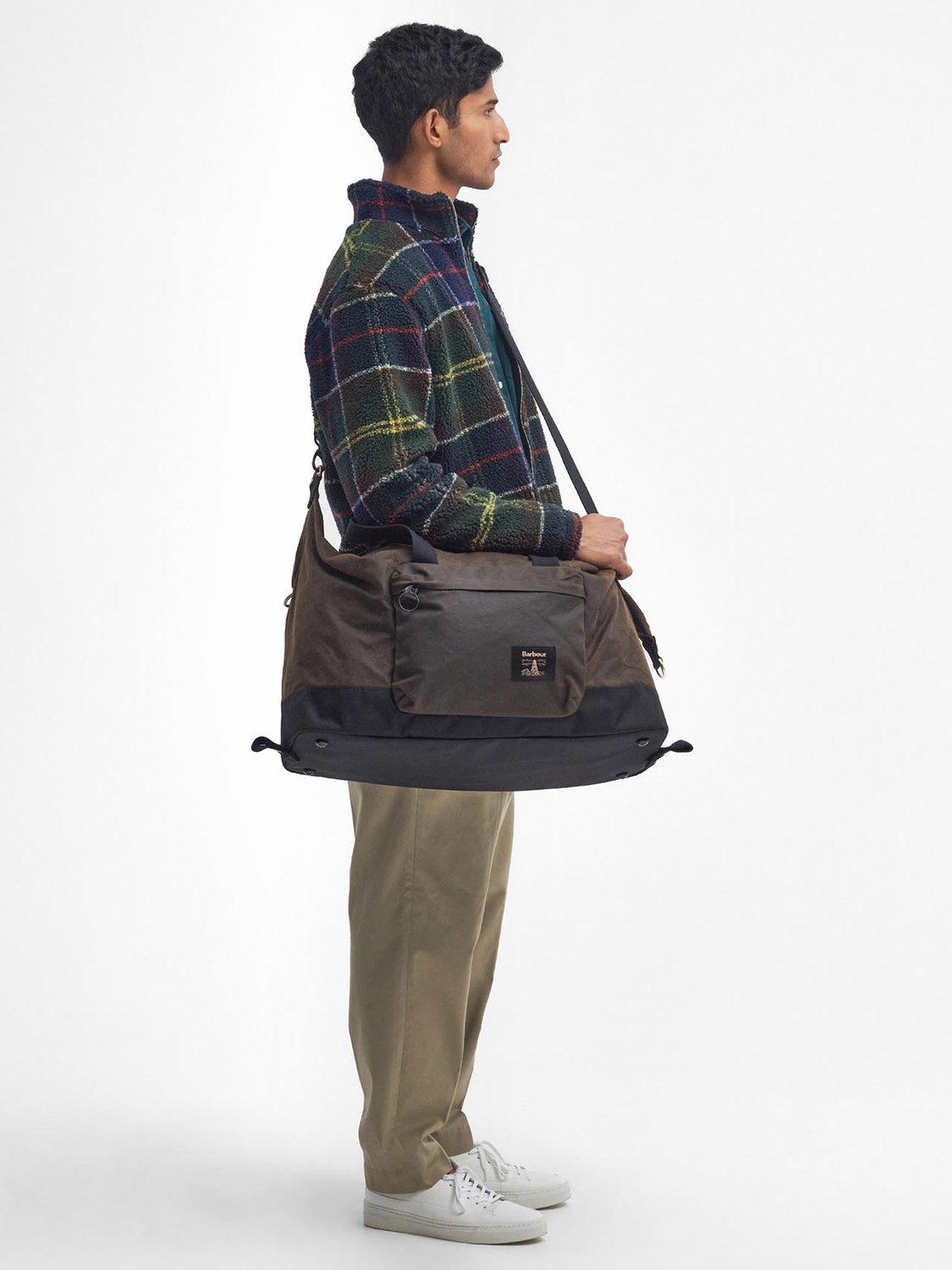 Barbour waxed cotton holdall Olive/Black, UK version