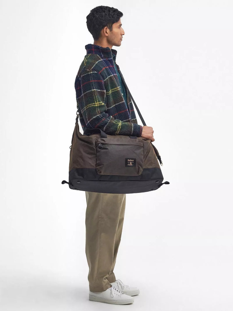 Barbour waxed cotton holdall Olive/Black, UK version
