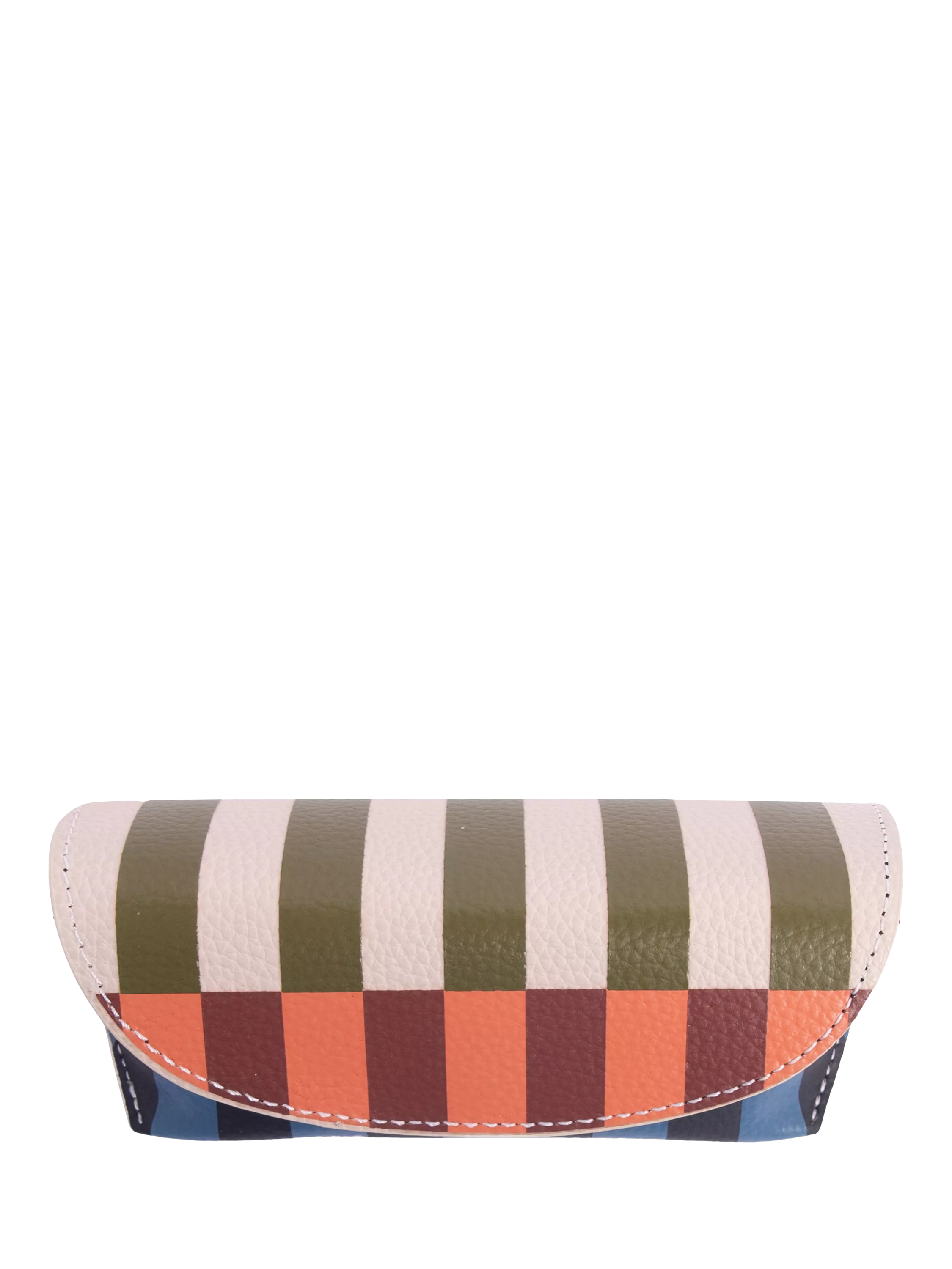 Gardner stripe faux leather glasses case, imported from the UK