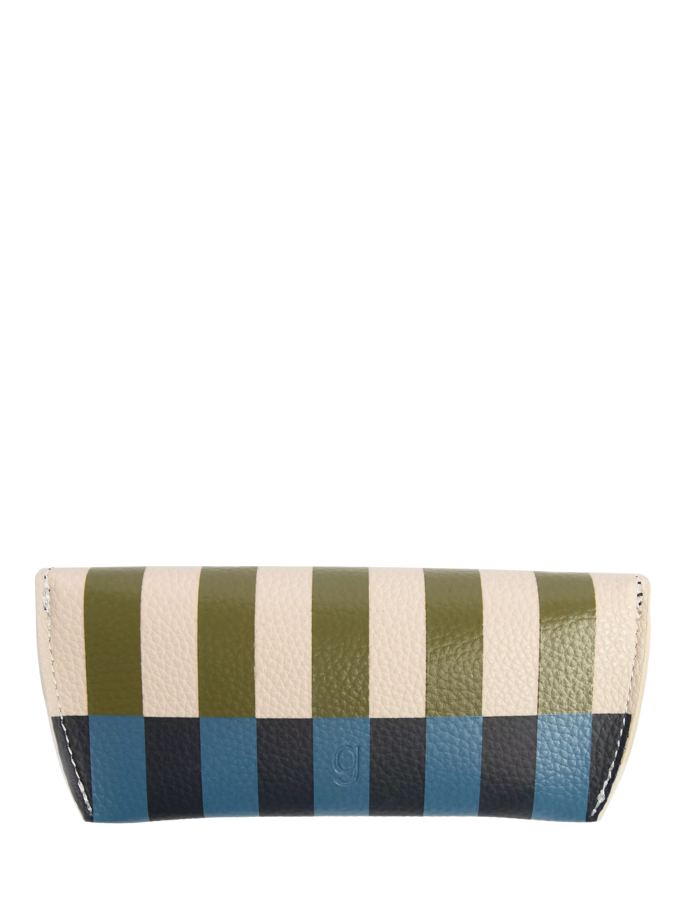 Gardner stripe faux leather glasses case, imported from the UK