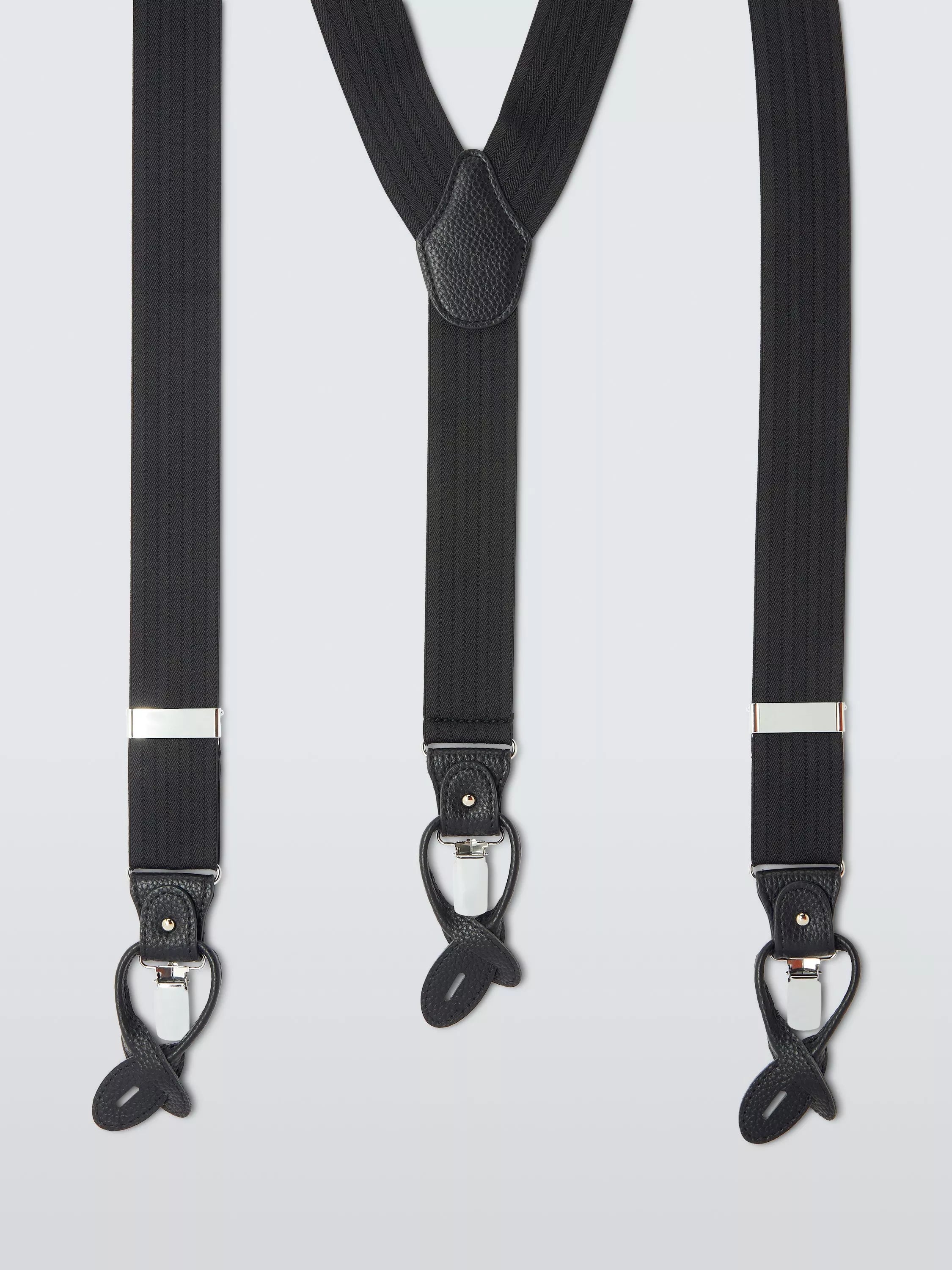 John Lewis braces button and clip black one size (British brand)