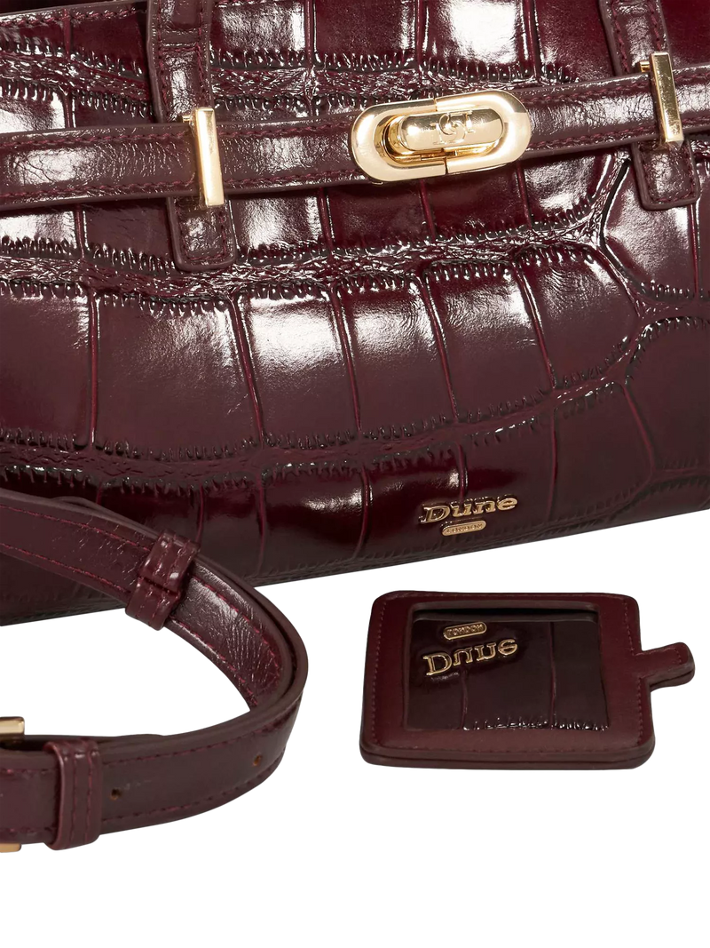 Dune London Depend leather shoulder bag burgundy (British brand)