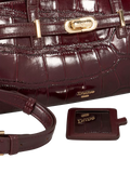 Dune London Depend leather shoulder bag burgundy (British brand)