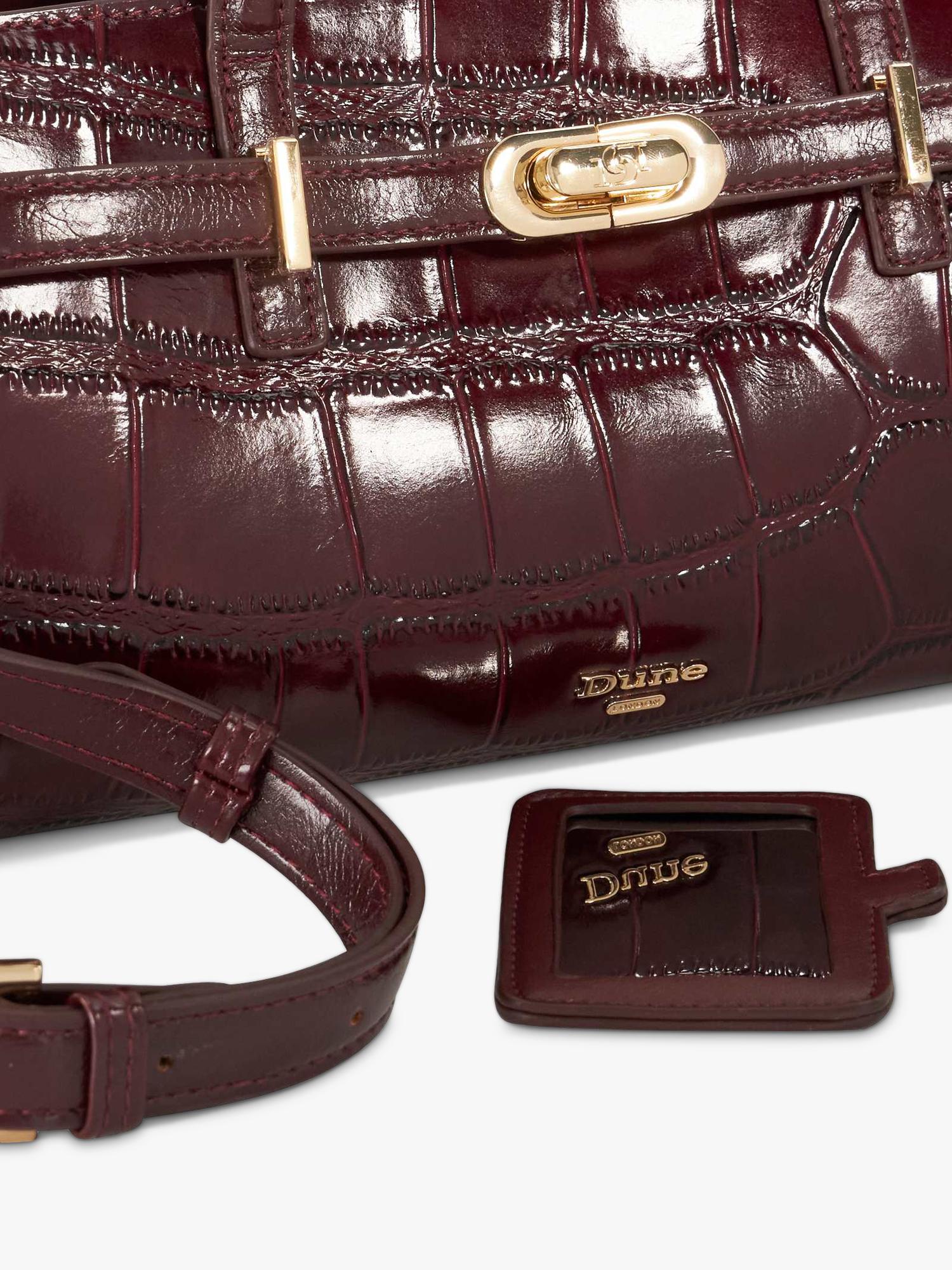 Dune London Depend leather shoulder bag burgundy (British brand)