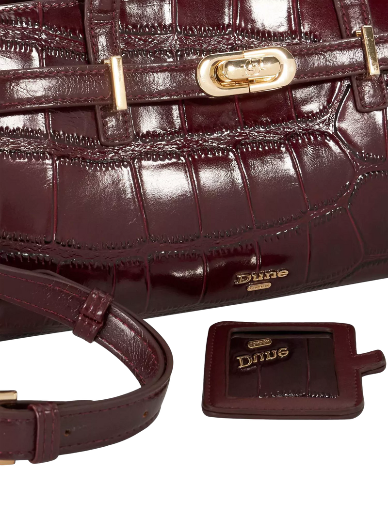 Dune London Depend leather shoulder bag burgundy (British brand)