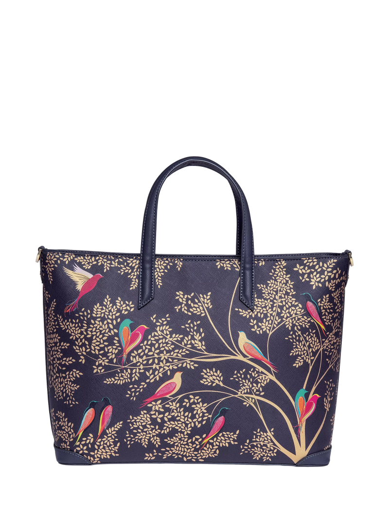Sara Miller medium tote bag smokey bluebirds (British brand)