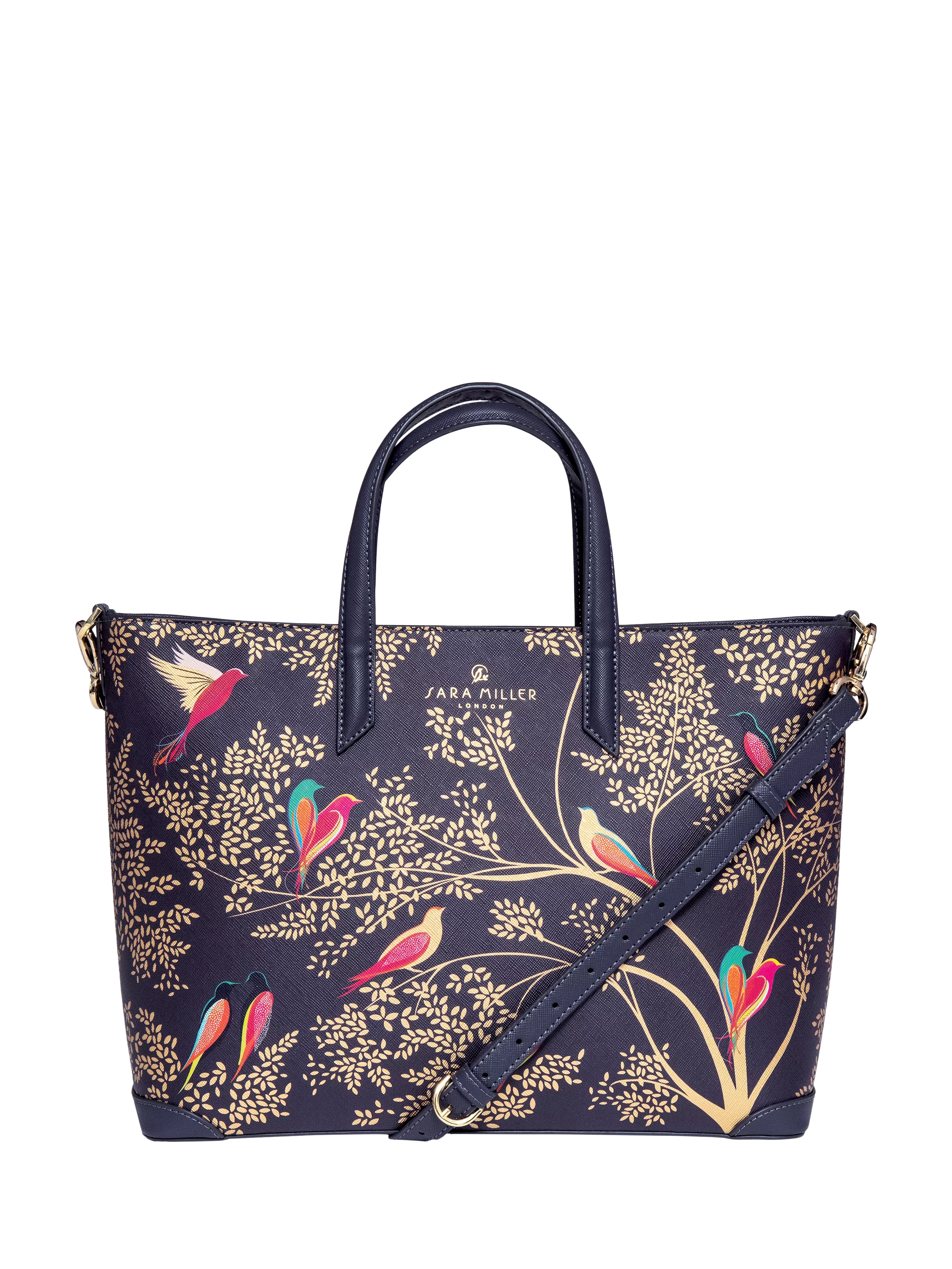 Sara Miller medium tote bag smokey bluebirds (British brand)