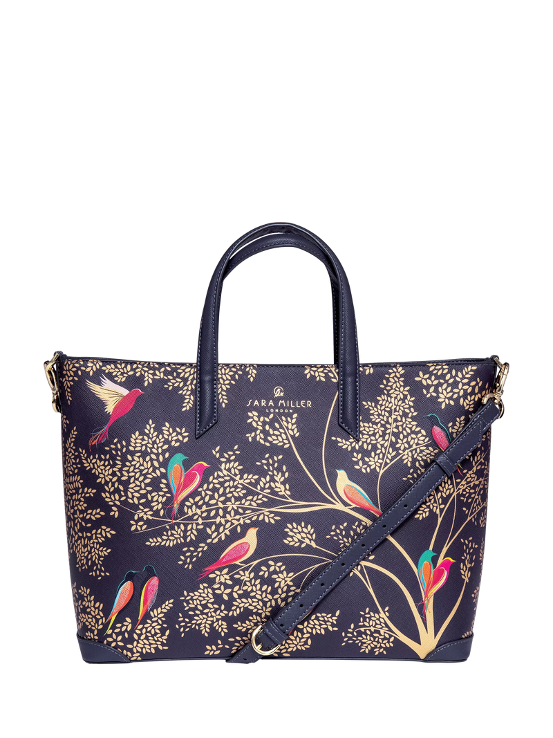 Sara Miller medium tote bag smokey bluebirds (British brand)