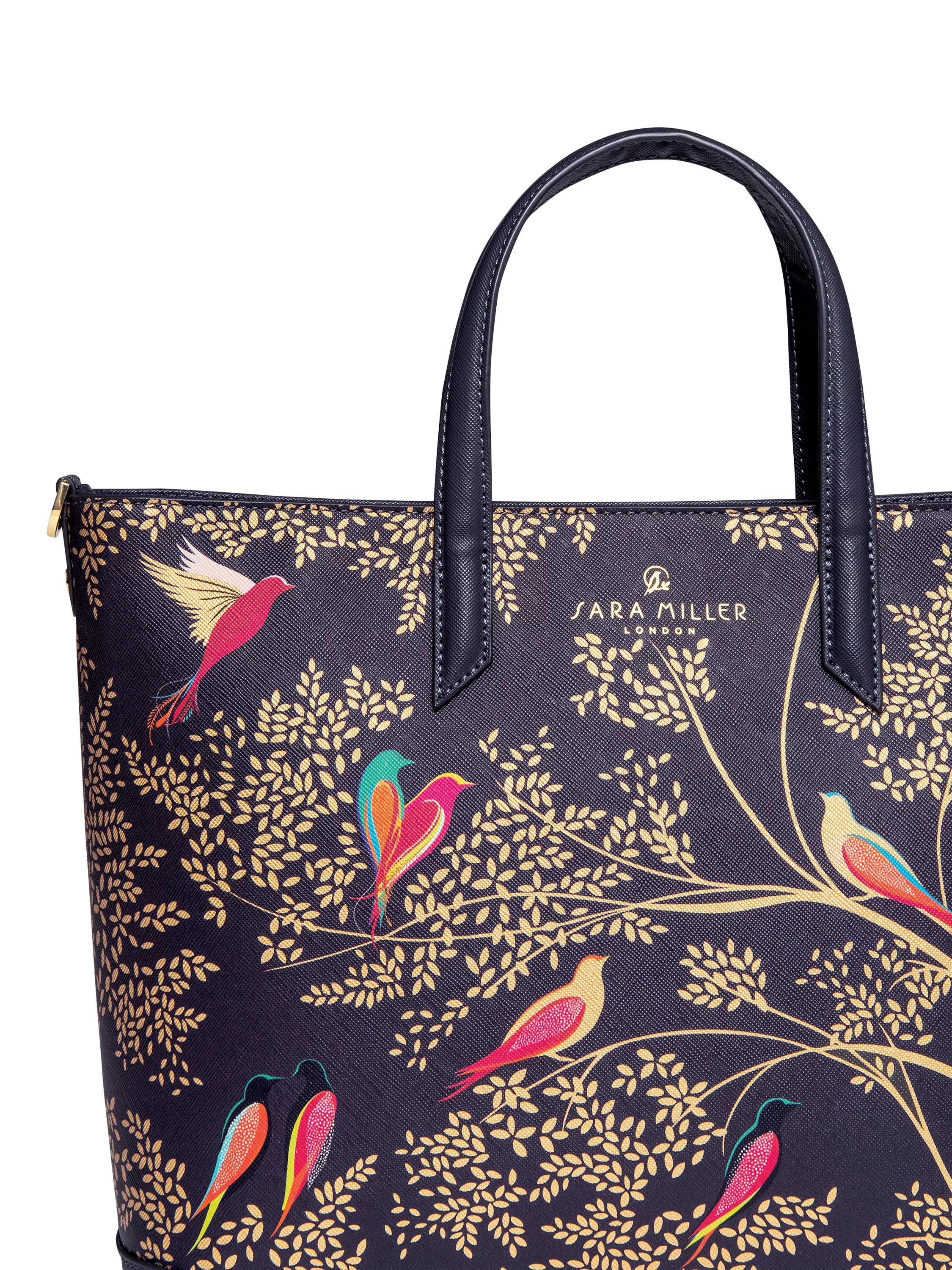 Sara Miller medium tote bag smokey bluebirds (British brand)