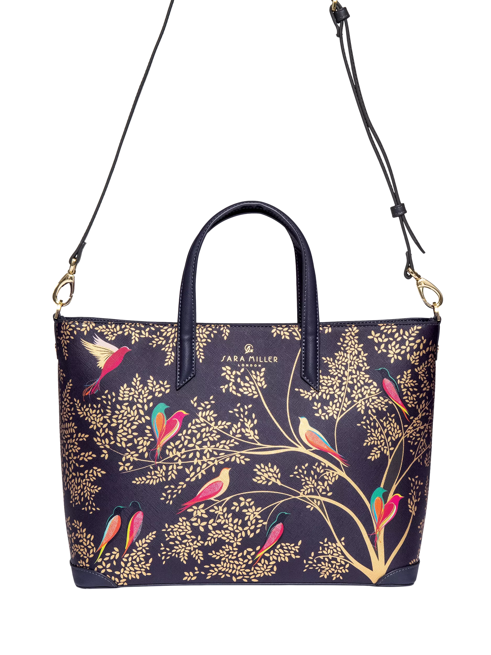 Sara Miller medium tote bag smokey bluebirds (British brand)