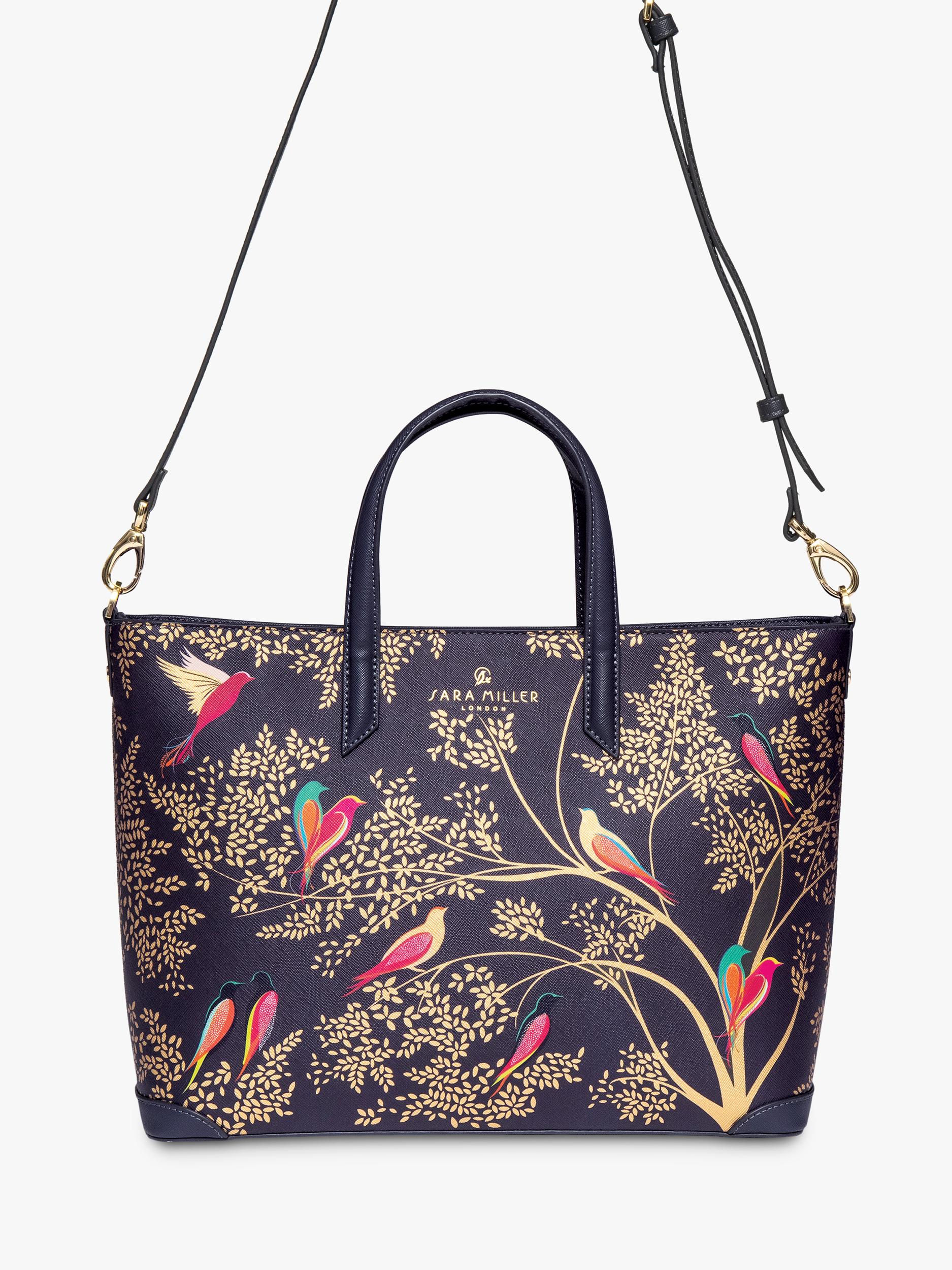 Sara Miller medium tote bag smokey bluebirds (British brand)