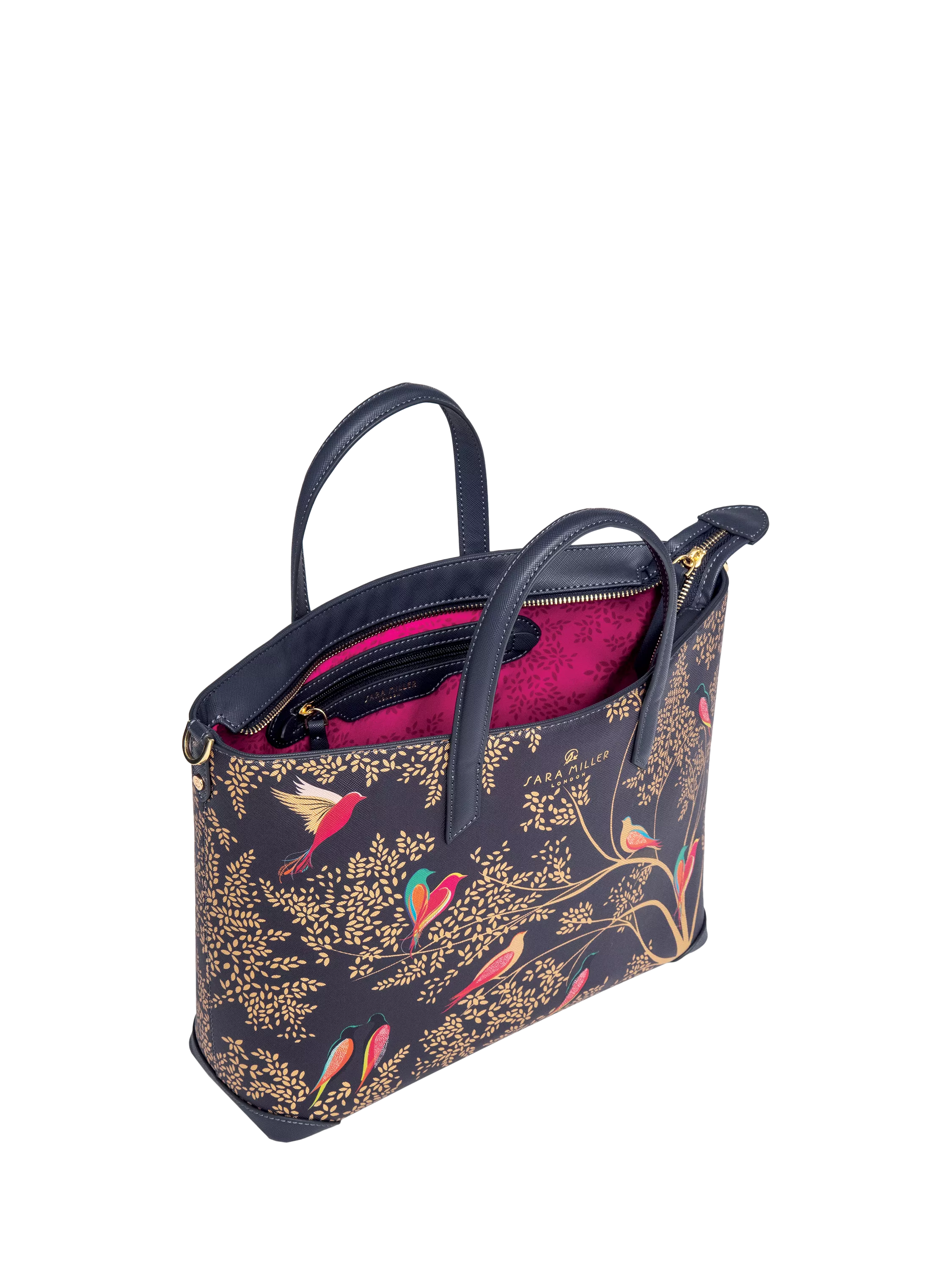 Sara Miller medium tote bag smokey bluebirds (British brand)