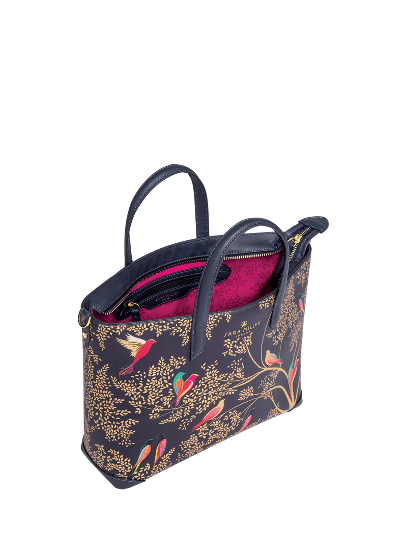 Sara Miller medium tote bag smokey bluebirds (British brand)