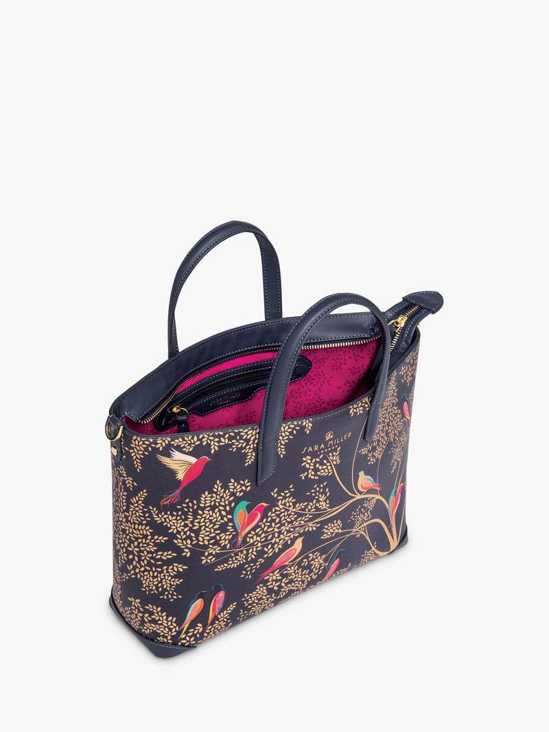 Sara Miller medium tote bag smokey bluebirds (British brand)