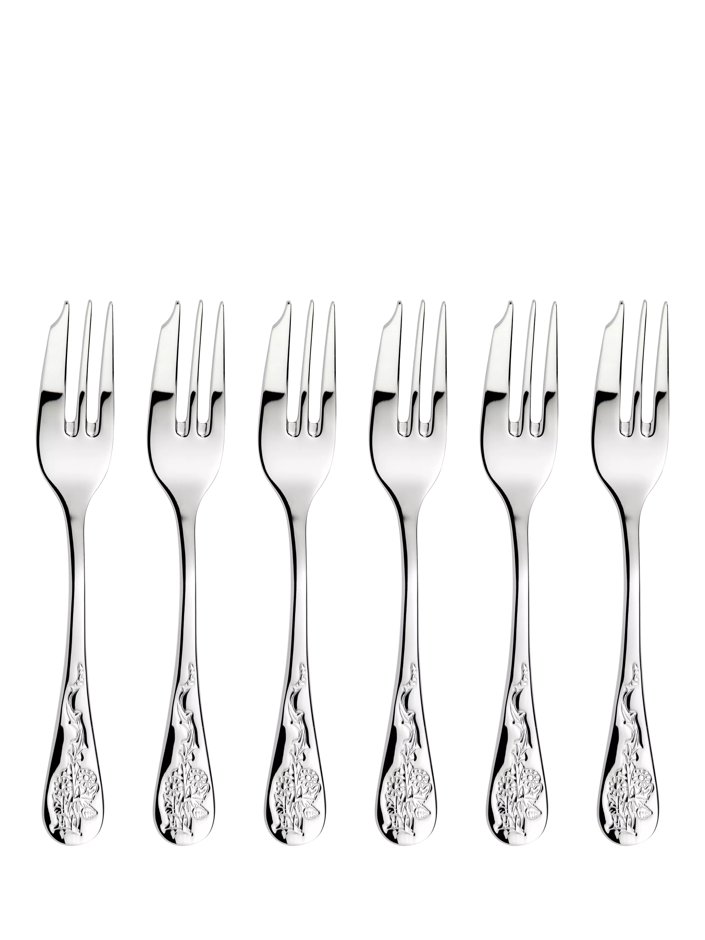 Morris & Co Blackthorn pastry forks set of 6 (British brand)