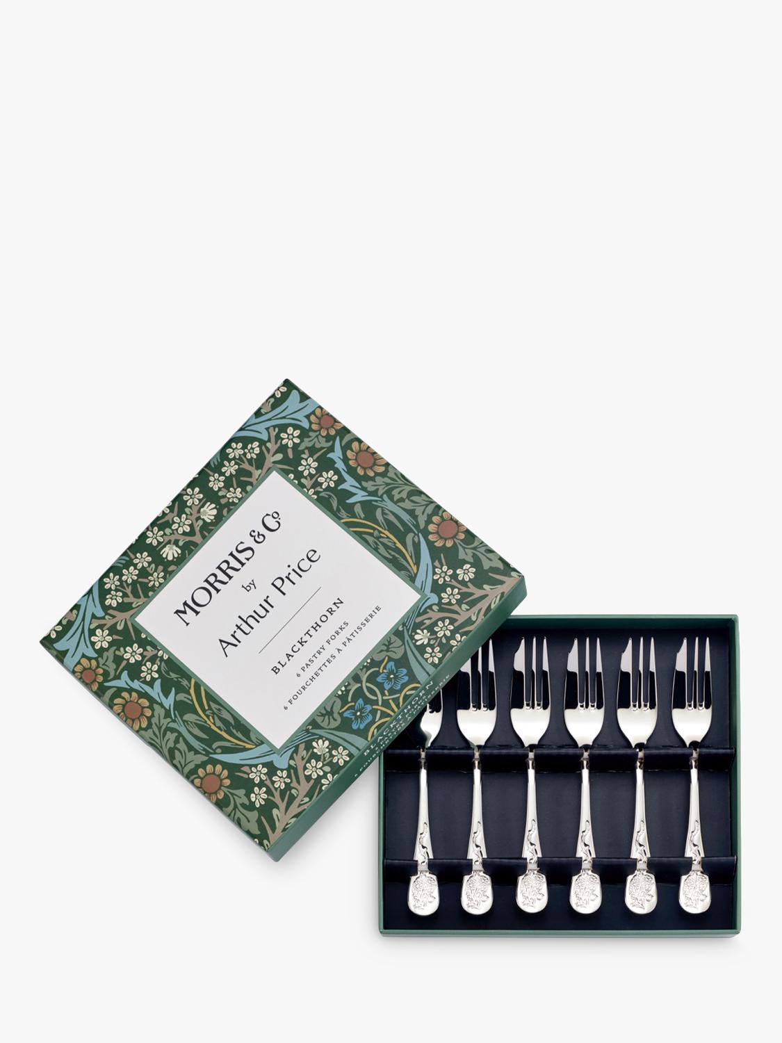 Morris & Co Blackthorn pastry forks set of 6 (British brand)