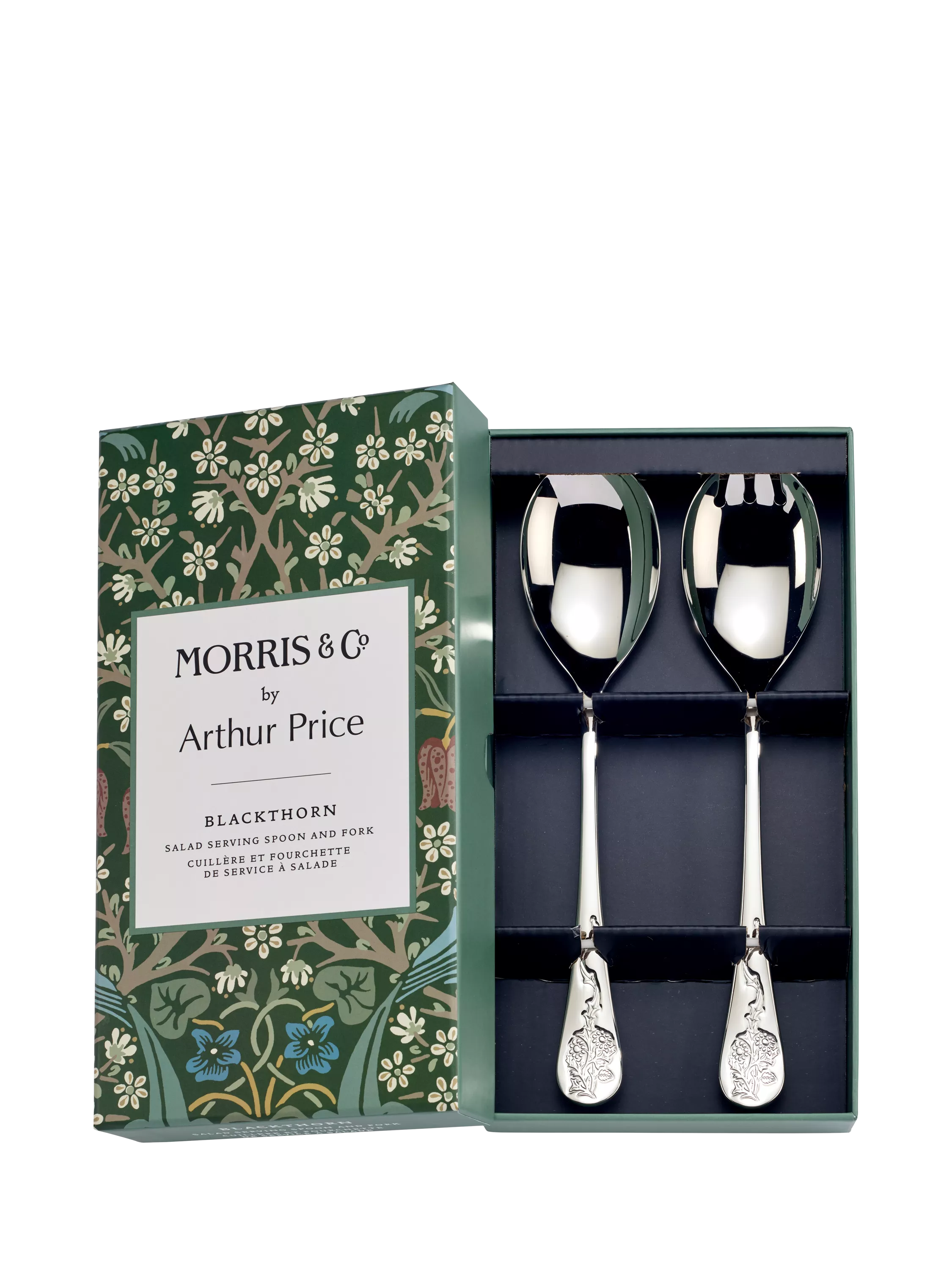 Morris & Co. Blackthorn stainless steel salad serving set (British brand)