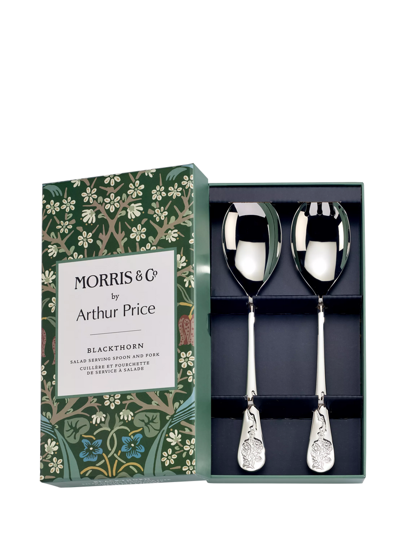 Morris & Co. Blackthorn stainless steel salad serving set (British brand)