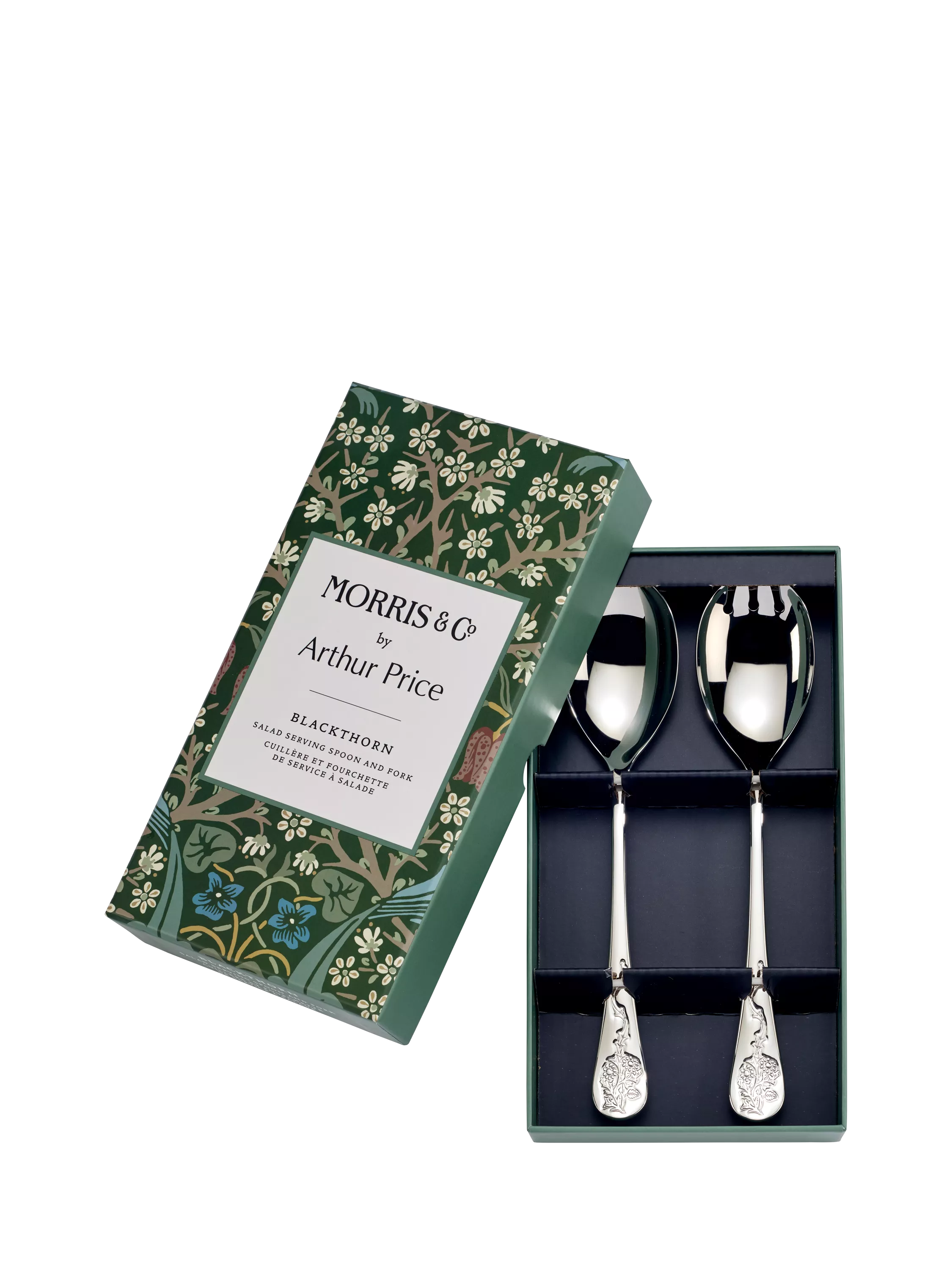 Morris & Co. Blackthorn stainless steel salad serving set (British brand)