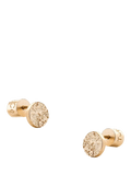 TUTTI gold textured disc stud earrings 0.70cm - British product