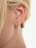 TUTTI gold textured disc stud earrings 0.70cm - British product