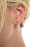 TUTTI gold textured disc stud earrings 0.70cm - British product