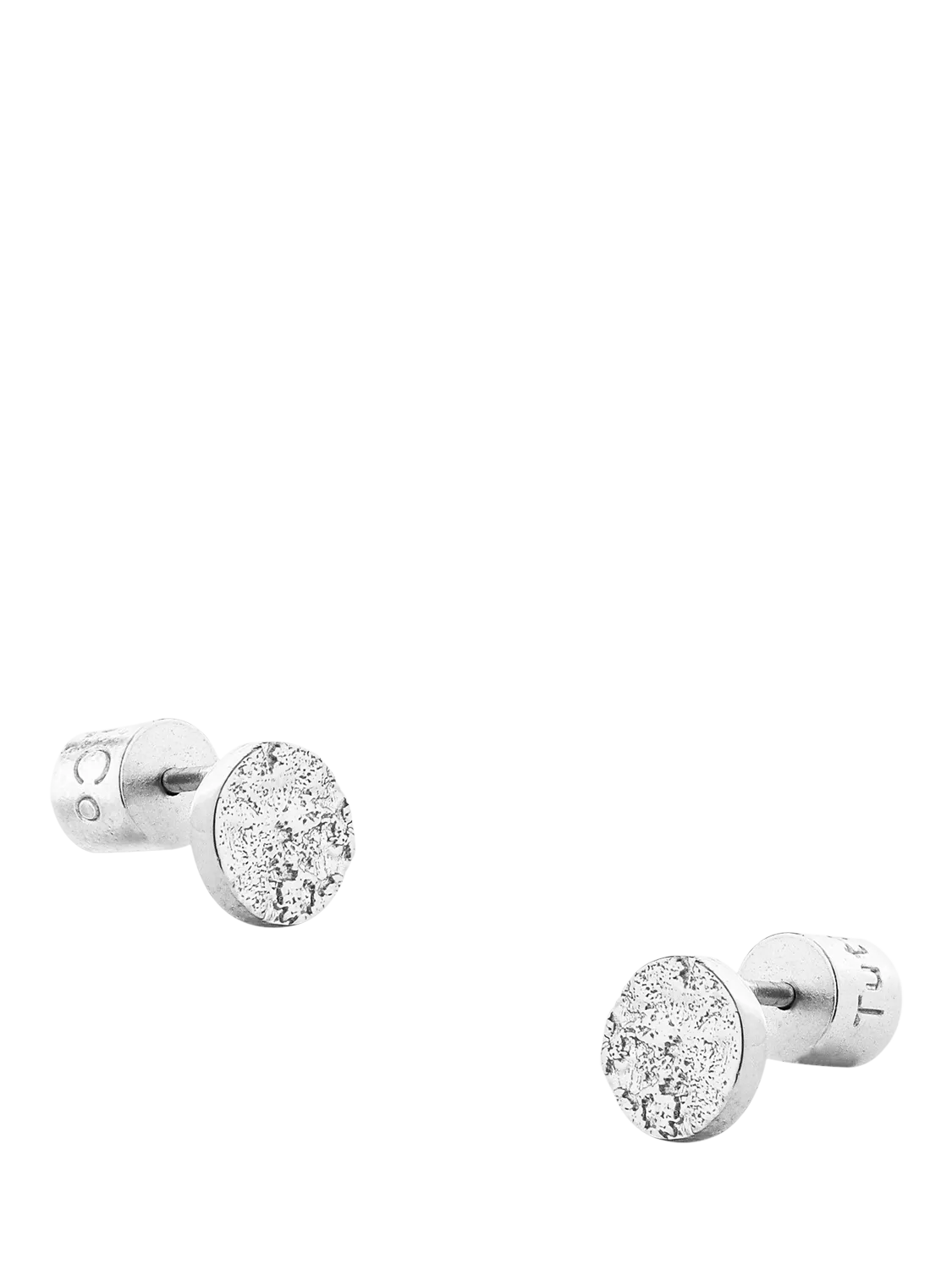 TUTTI textured disc stud earrings silver - British product