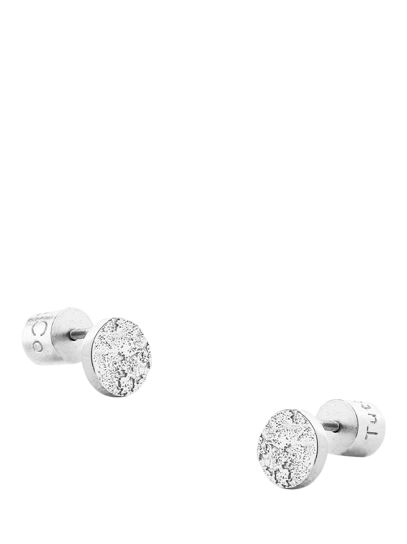TUTTI textured disc stud earrings silver - British product