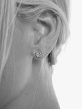 TUTTI textured disc stud earrings silver - British product