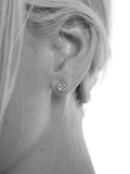 TUTTI textured disc stud earrings silver - British product