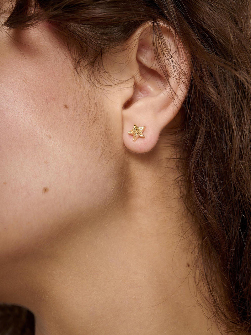TUTTI star stud earrings H0.80cm - British product